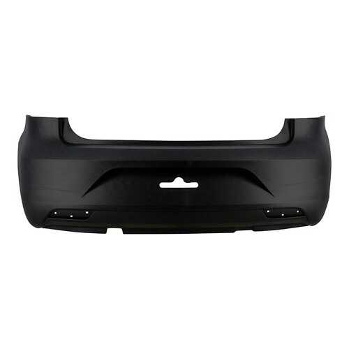 Para-choque Fox 2014 a 2022 traseiro preto liso parcial sem furo para sensor - 6471-E