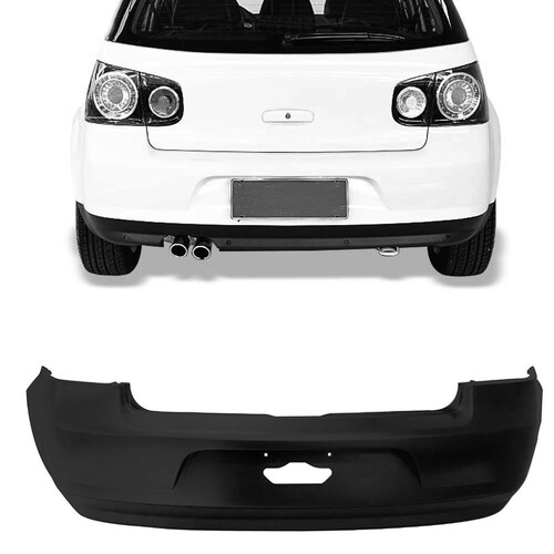 Para-choque Golf 2007 a 2014 traseiro preto liso parcial sem sensor - 6135