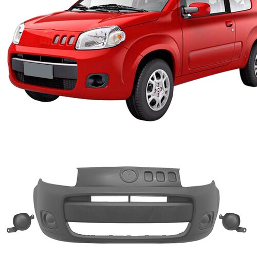 Para-choque Uno 2010 a 2014 dianteiro cinza texturizado - 3483K