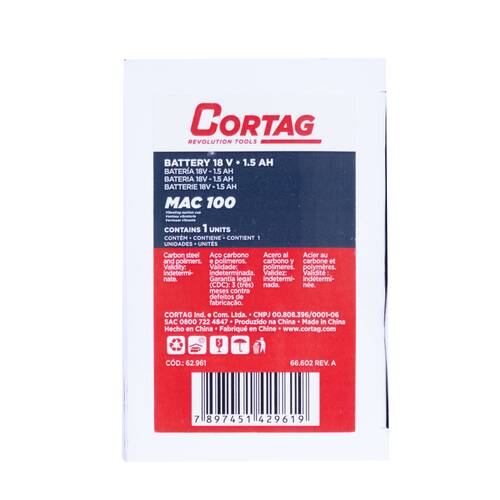 Bateria 18V 1,5Ah para M�quina de assentar pisos MAC-100