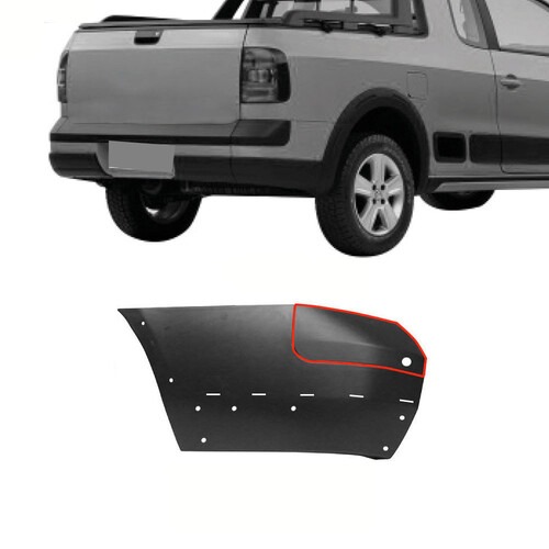 Para-choque Saveiro Cross G5/G6 2009 a 2016 traseiro esquerdo com furo e suporte para sensor - 6371