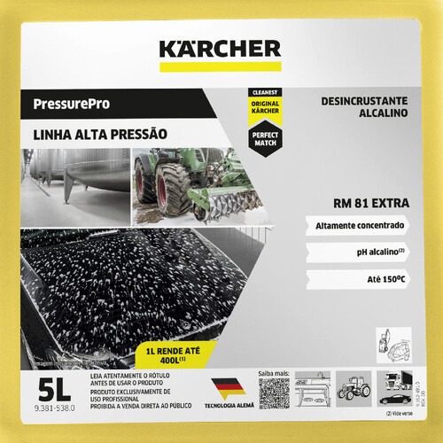 Detergente desincrustante profissional ultra concentrado 5 Litros - PressurePro RM 81 Detergente desincrustante profissional ultra concentrado 5 Litros - PressurePro RM 81