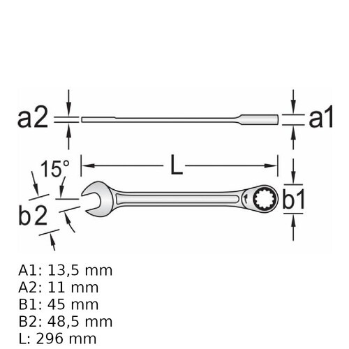 Chave combinada com catraca 24 mm a�o van�dio - 9R