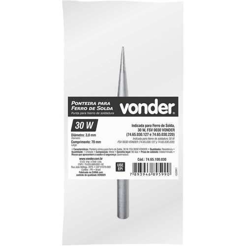 Ponteira c�nica para ferro de solda 30W FSV 0030