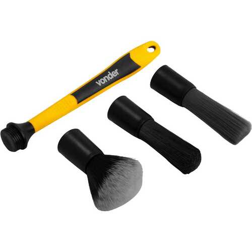 Pincel para detalhamento automotivo com 3 pontas intercambiáveis Pincel para detalhamento automotivo com 3 pontas intercambiáveis