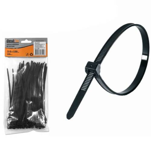 Abraçadeira de nylon 3,6 mm x 15 cm 100 peças - BFH0748 Abraçadeira de nylon 3,6 mm x 15 cm 100 peças - BFH0748