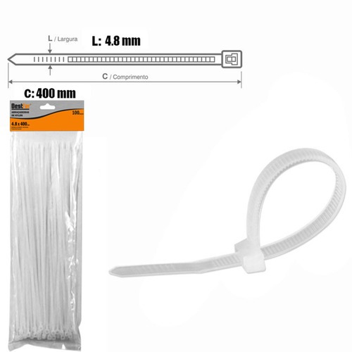 Abraçadeira de nylon 4,8 mm x 40 cm 100 peças - BFH1635 Abraçadeira de nylon 4,8 mm x 40 cm 100 peças - BFH1635