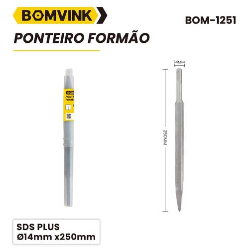 Ponteira manual 14 x 250 mm encaixe SDS Plus - BOM-1251