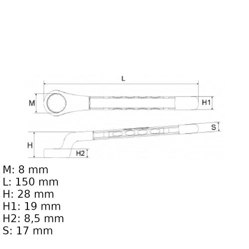 Chave estrela de uma boca 8 mm VDE isolada 1000V - BW89MQ8