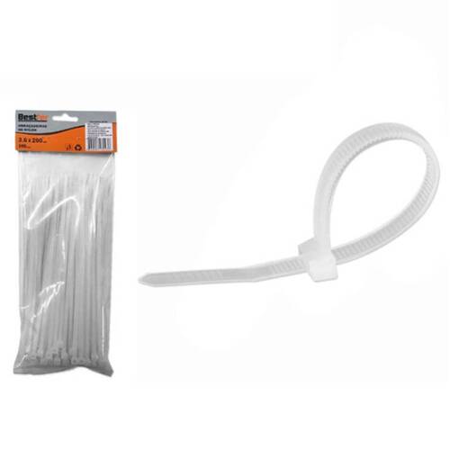 Abraçadeira de nylon 3,6 mm x 20 cm 100 peças - BFH0309 Abraçadeira de nylon 3,6 mm x 20 cm 100 peças - BFH0309