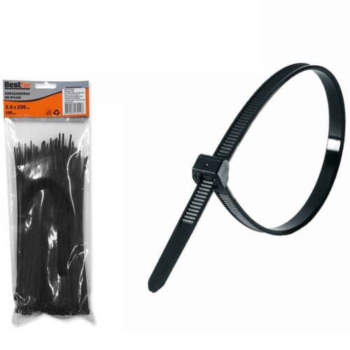 Abraçadeira de nylon 3,6 mm x 20 cm 100 peças - BFH0310 Abraçadeira de nylon 3,6 mm x 20 cm 100 peças - BFH0310