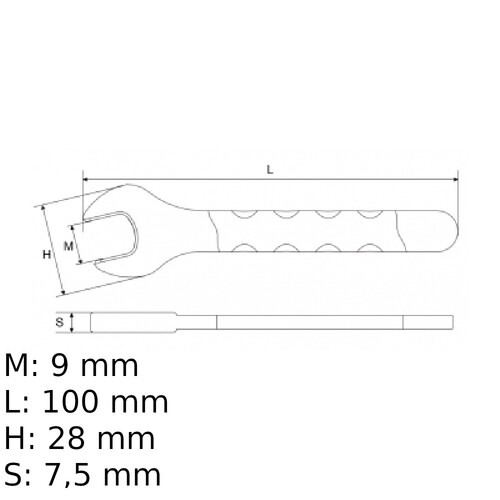 Chave fixa de uma boca isolada VDE 9 mm - BW52MQ9 Chave fixa de uma boca isolada VDE 9 mm - BW52MQ9