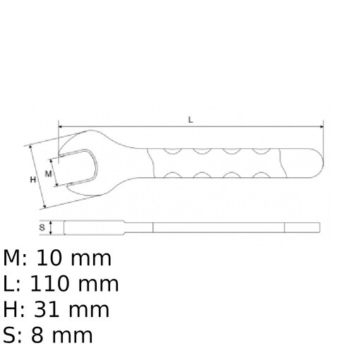 Chave fixa de uma boca isolada VDE 10 mm - BW52MQ10
