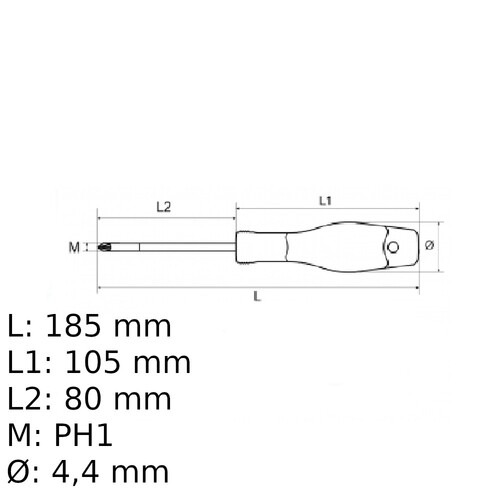 Chave phillips isolada VDE 3/16