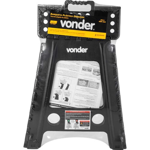 Banqueta pl�stica dobr�vel altura 450mm preta