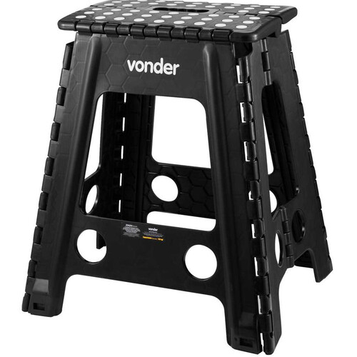 Banqueta pl�stica dobr�vel altura 450mm preta