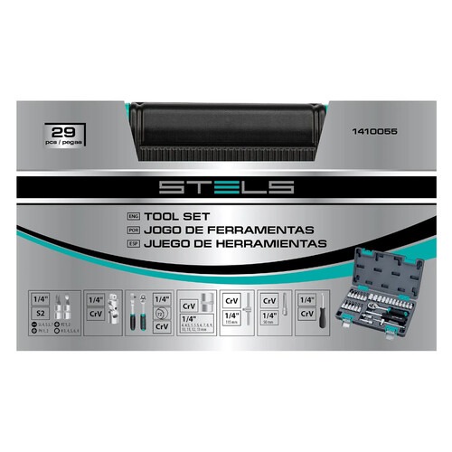 Jogo de Soquete sextavado 4 � 13 mm encaixe 1/4