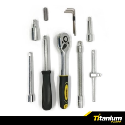 Jogo de soquete sextavado 4 a 14 mm encaixe 1/4