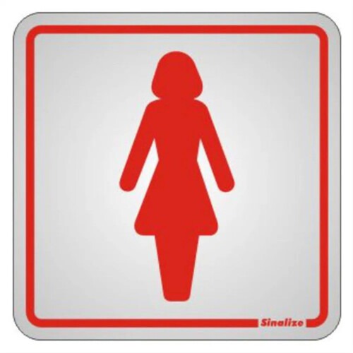 Placa sinalizadora de alum�nio Sanit�rio Feminino - 120AD