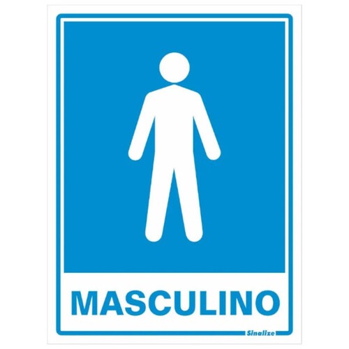 Placa sinalizadora em poliestireno Sanitário Masculino - 220AD Placa sinalizadora em poliestireno Sanitário Masculino - 220AD