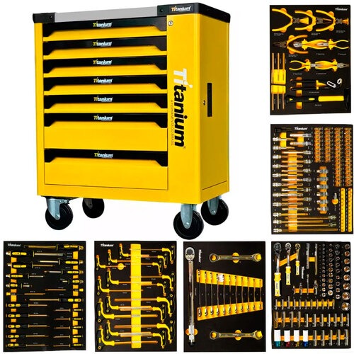 Carrinho para ferramentas com 7 gavetas e 258 ferramentas - Work Station
