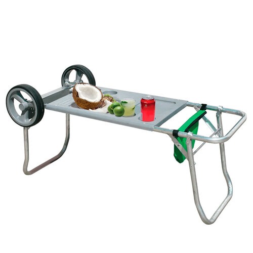 Kit Cadeira de praia alta em alum�nio CAD0047 + Carrinho Mesa CAR0649