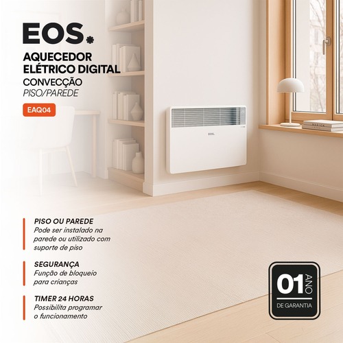 Aquecedor el�trico digital convector 2000W para piso e parede Comfort Heat - EAQ04  220V