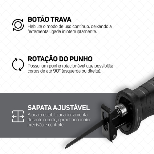 Serra sabre 1200 watts velocidade vari�vel - WF SA01  110V