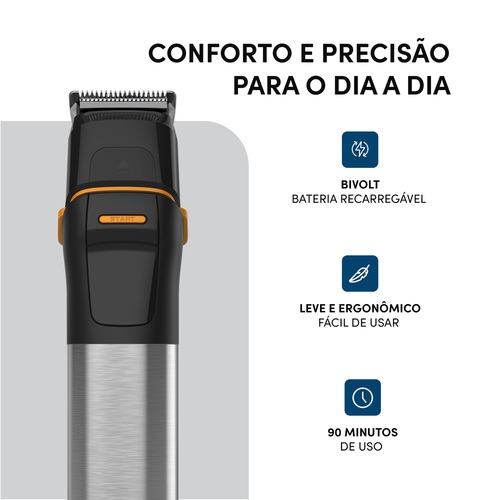 Aparador de pelos e babeador 10 em 1 a prova d'�gua IPX7 - Multigroom WMG011  110V/220V