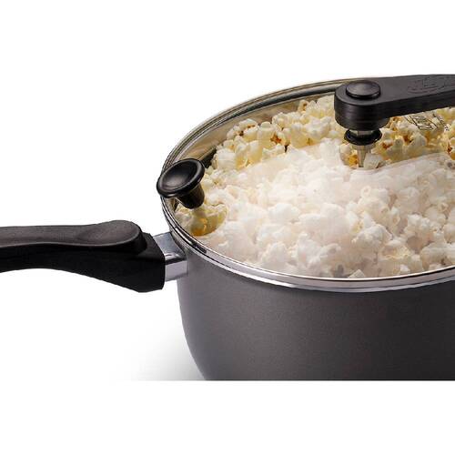 Pipoqueira antiaderente vers�til 3,6L com tampa de vidro grafite - 8874