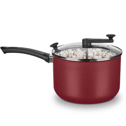 Pipoqueira antiaderente 4,8L com tampa de vidro cereja - 3030 Pipoqueira antiaderente 4,8L com tampa de vidro cereja - 3030