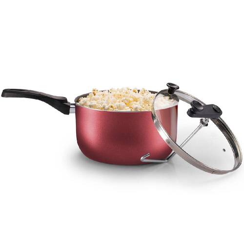 Pipoqueira antiaderente 3,6L com tampa de vidro cereja Cristal - 8994