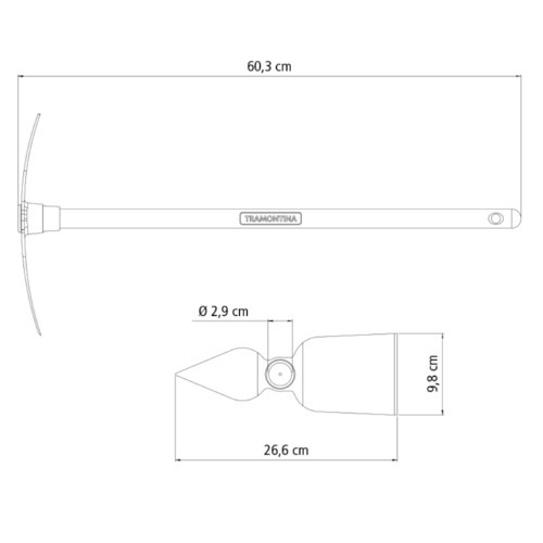 Sacho coração com cabo de 60 cm Sacho coração com cabo de 60 cm