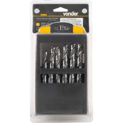 Jogo de brocas a�o r�pido  1,0 a 13,0 mm DIN338 com 25 pe�as