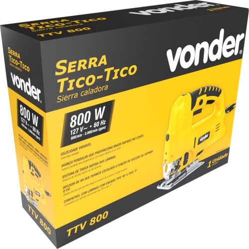 Serra tico tico 800 watts capacidade de corte 80 mm - TTV800  220V