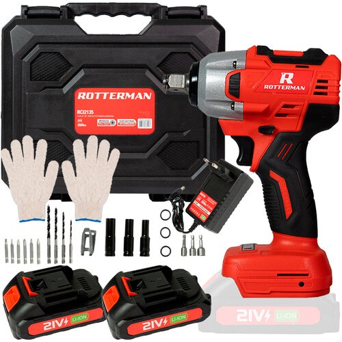 Chave de impacto Parafusadeira a bateria 21V 2Ah 1/2