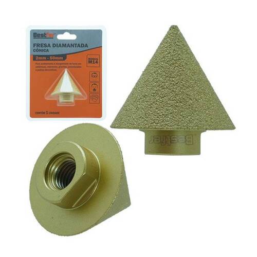 Fresa c�nica diamantada 2 a 50 mm - BFH3504