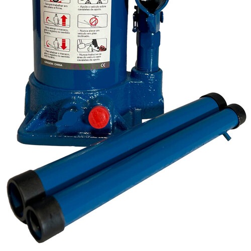 Macaco hidr�ulico tipo garrafa 10 toneladas azul - RMGI010