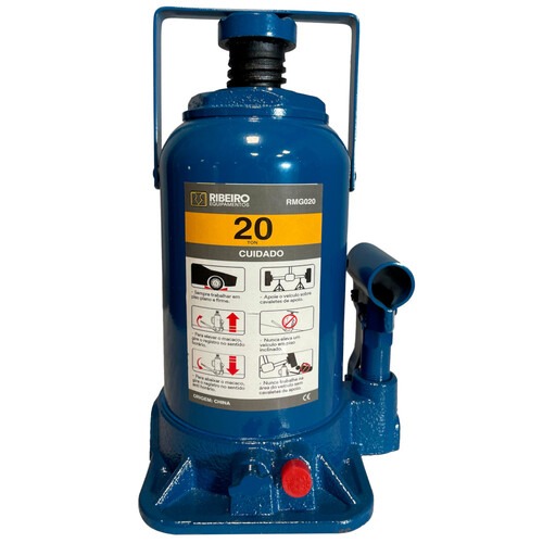 Macaco hidr�ulico tipo garrafa 20 toneladas azul - RMGI020