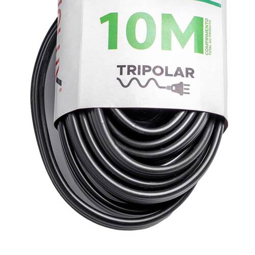 Extens�o el�trica 10 metros 1 tomada 3 x 0,75 mm 10A tripolar - Connect Hard