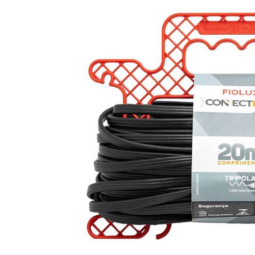Extens�o el�trica 20 metros 1 tomada 3 x 0,75 mm 10A tripolar - Connect Hard
