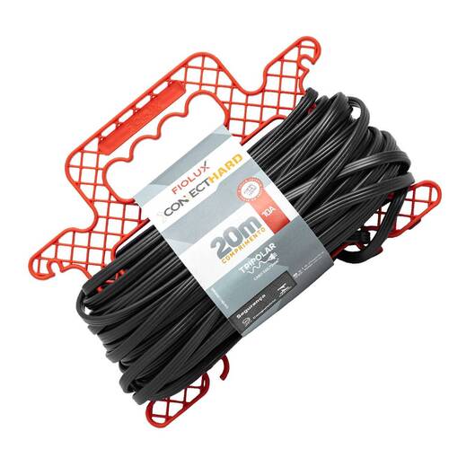 Extens�o el�trica 20 metros 1 tomada 3 x 0,75 mm 10A tripolar - Connect Hard