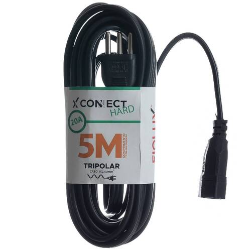 Extens�o el�trica 5 metros 1 tomada 3 x 2,5 mm 20A tripolar - Connect Hard