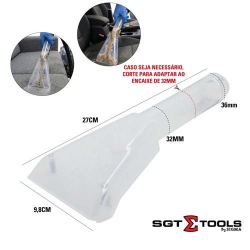 Bocal para limpeza de estofados para extratoras 32 a 38 mm Bocal para limpeza de estofados para extratoras 32 a 38 mm