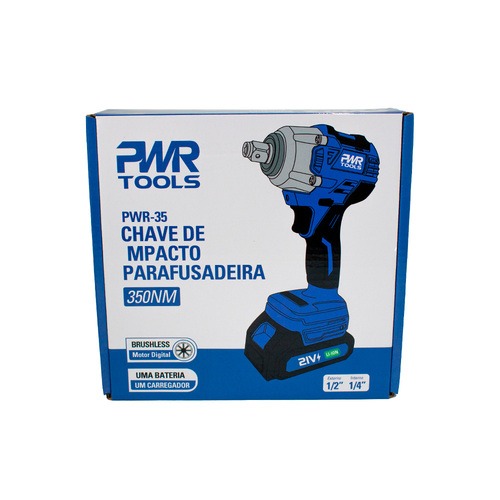 Chave de impacto parafusadeira a bateria 18V Brushless com 1 bateria PWR-35  110V/220V