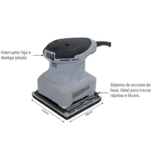 Lixadeira orbital 200 watts 110 x 100 mm - SGT-4321-PRO  220V