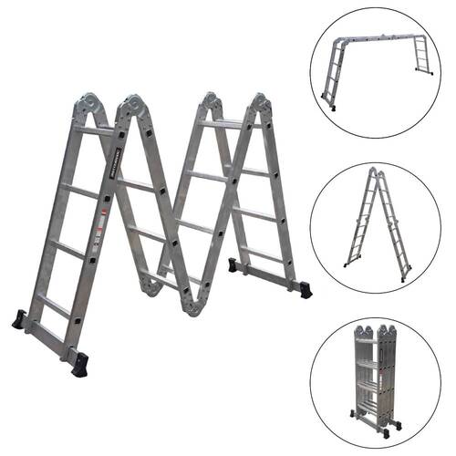 Escada multifuncional de alum�nio 4 x 4 com 16 degraus 11 em 1 - ESC0266RO