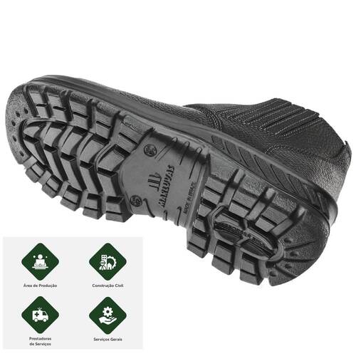 Botina bidensidade couro 2A com el�stico biqueira composite - 30B19-C-PAD