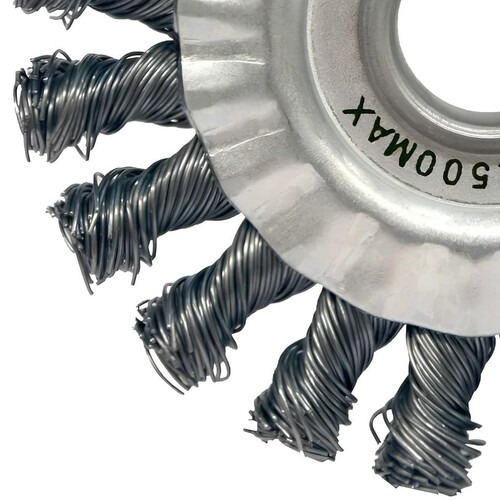 Escova de a�o inox circular torcida 114,3 x 12,7 mm com furo