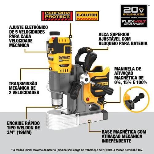 Furadeira com base magn�tica a bateria 20V Max Brushless sem bateria - DCD1623B